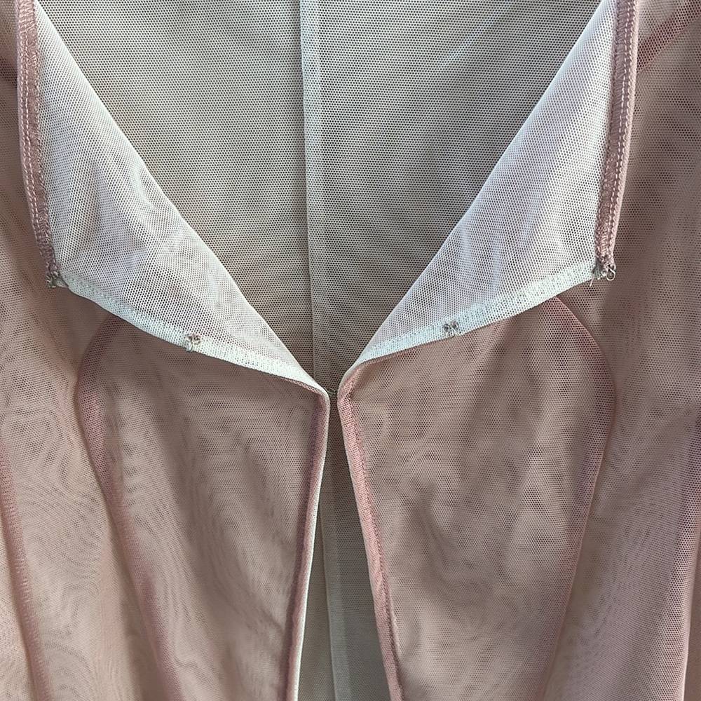 Kathryn Bowen Pulling Seamed Mesh Cardigan in Dusty Rose/Off White Size 6 - Picture 13 of 16